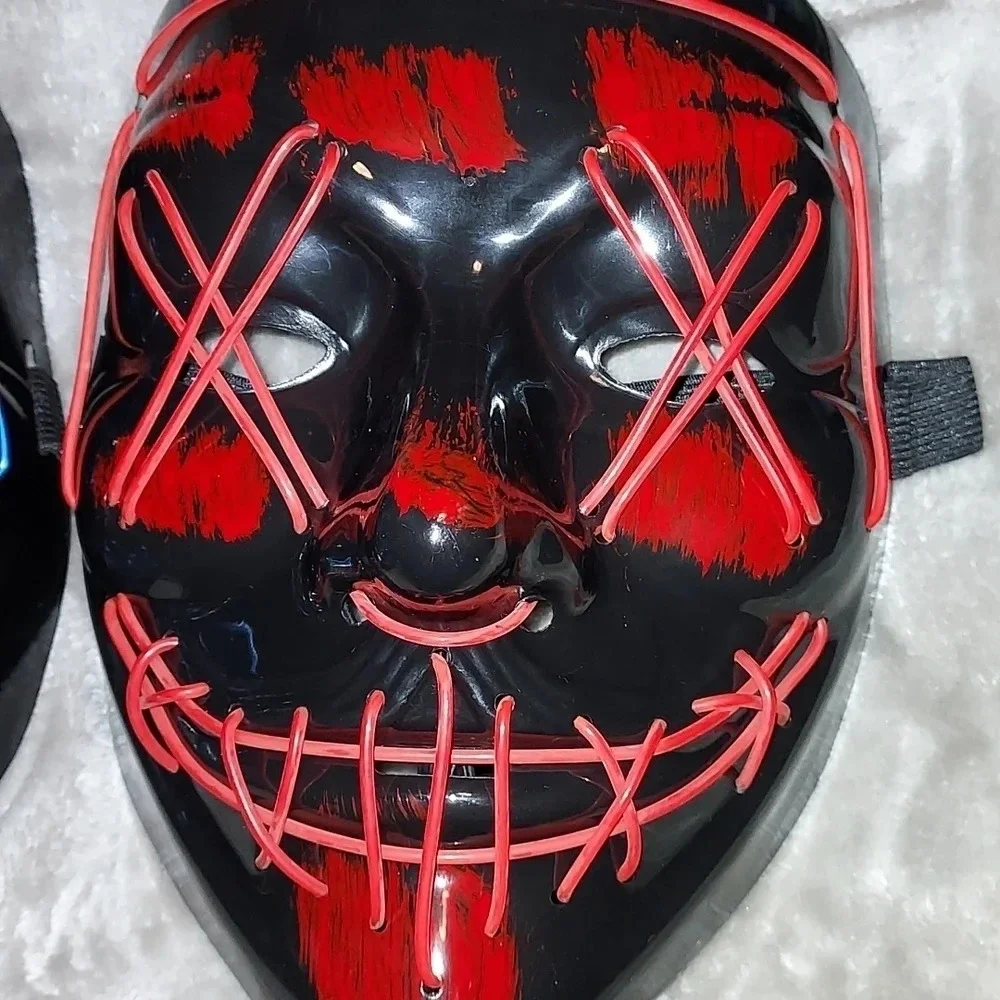 Confetti V-vendetta mask with light red Black blue